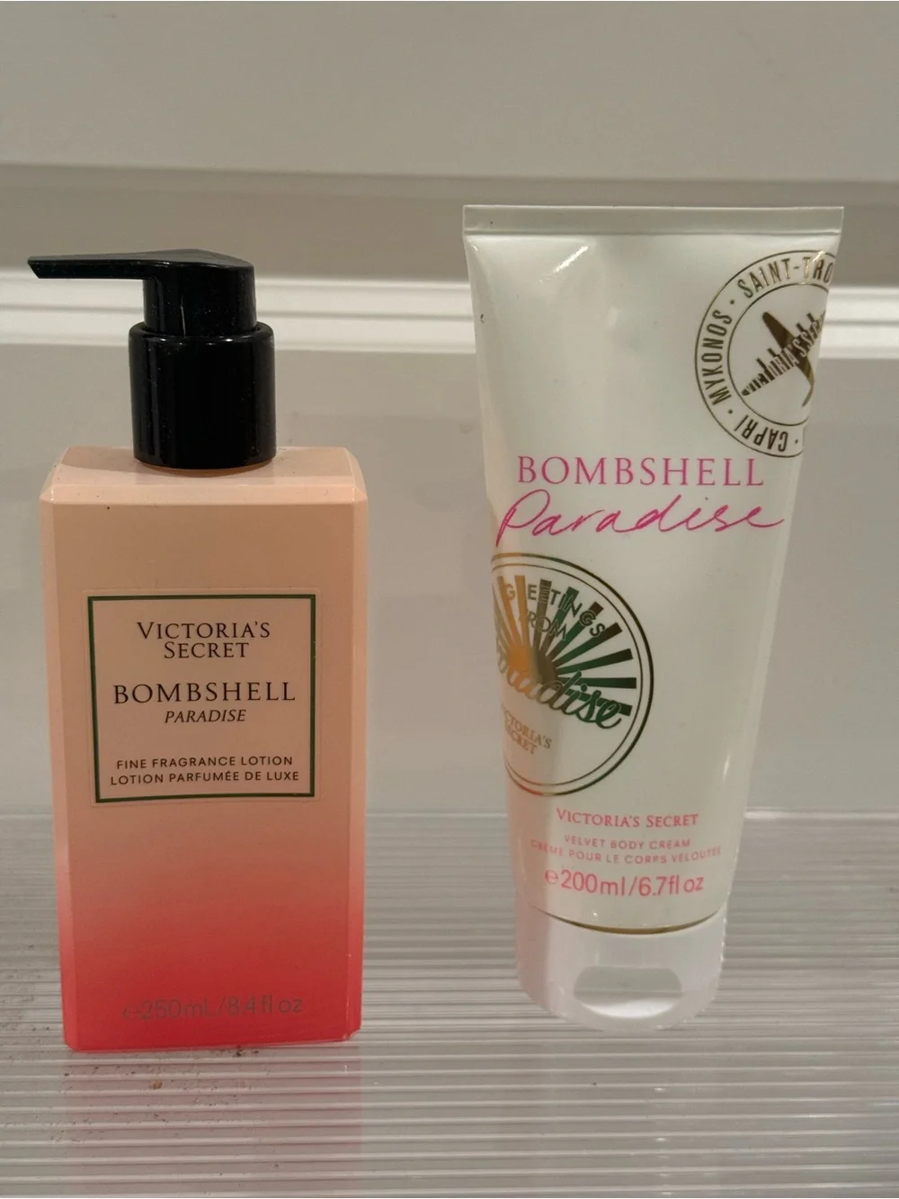 NEW Victoria's Secret Bombshell Paradise Fine Fragrance Lotion & Body Cream Duo